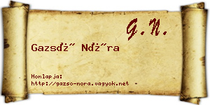 Gazsó Nóra névjegykártya